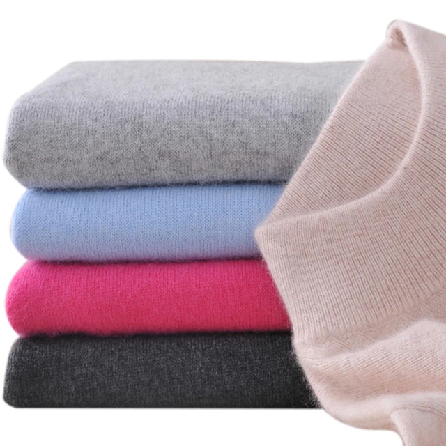 US $11.88 2019 Fashion Cashmere Blended Knitted Sweater Women Tops Autumn Winter Turtleneck Pullovers Female 