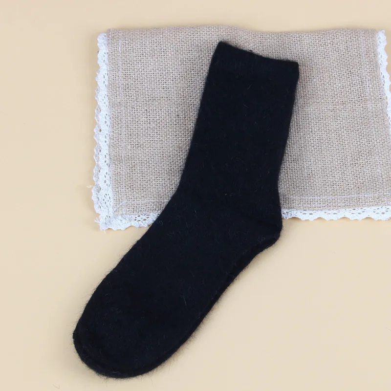 Women's Thick Angola Rabbit & Merino Wool Winter Fashion Socks - Cozy and Warm, Large Size