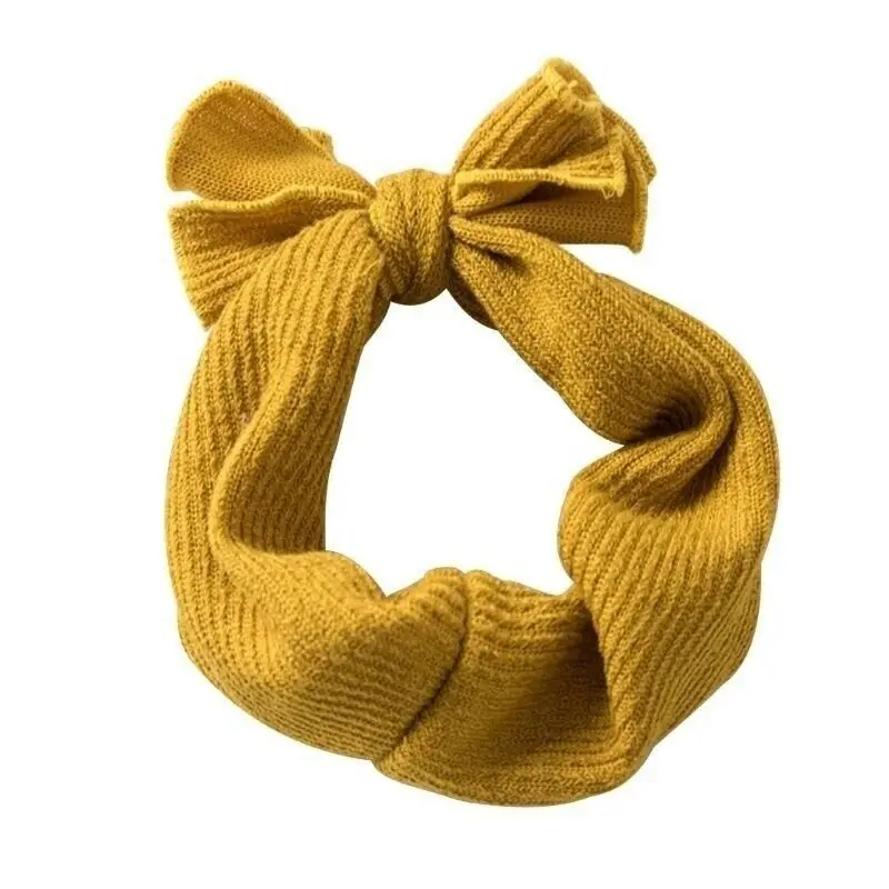 

Kids Baby Girls Headband Accessories Bunny Solid Turban Knot Bow Hair Bands Head Wrap Rabbit Knitted Cotton Headwear