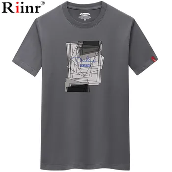 

Riinr 2020 New Summer Fashion Tee Shirt Men Large Size Clothes Men T-Shirt Geometric style O-neck Short Sleeve Casual Cotton 6XL