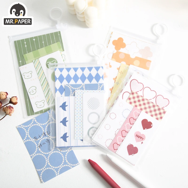 

Mr.Paper 21pcs/lot Ocean Salt Soda Memo Pads Loose Planner Scrapbooking Deco Notepad Notes Creative School Label Junk Memo Pads