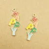 10pcs 12x29mm happy charm enamel charm for jewelry making and crafting fashion earring charm necklace charm ► Photo 2/4
