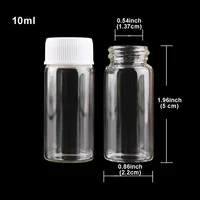 10pcs 10ml 22*50mm mini Clear Glass Jars Glass Bottles with White Plastic Caps Glass Vials for Art Craft 2
