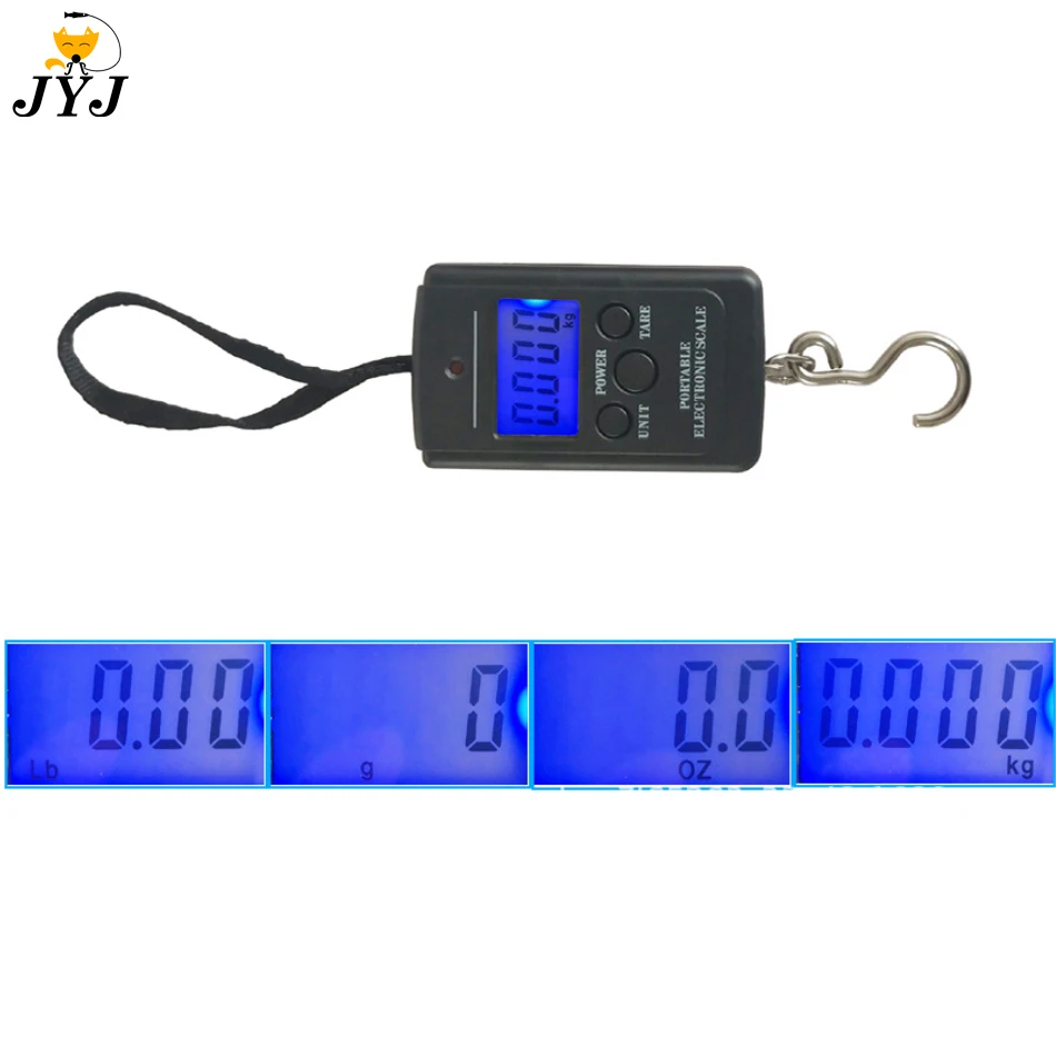 40kg X 10g Mini Digital Scale for Fishing Luggage Travel Weighting Steelyard Portable Electronic Hanging Hook Scale Hand Scales