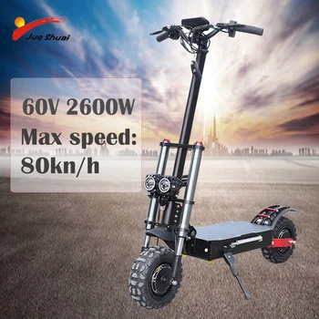

2600W 60V Adult Electric Scooter with seat foldable hoverboard fat tire electric kick scooter double motor electric motorcycle