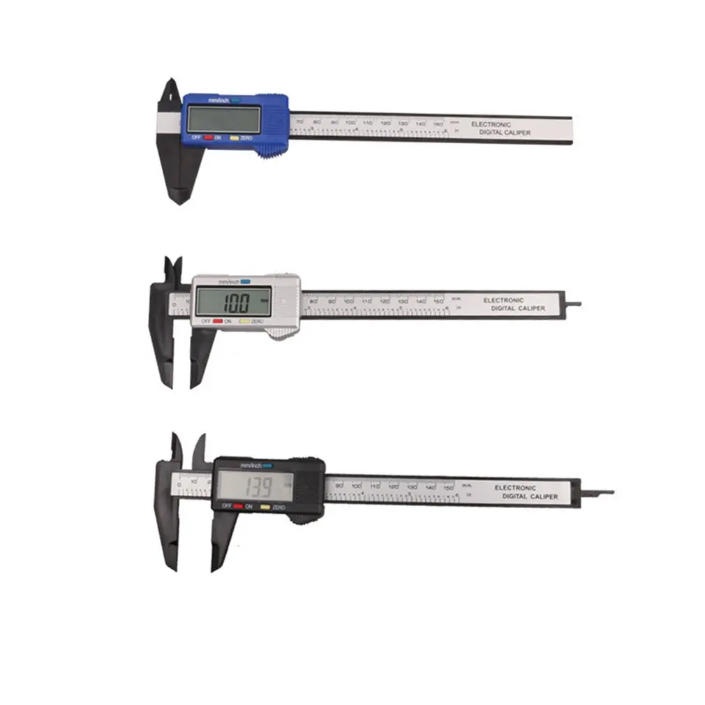 ABS Plastic Carbon Fiber Stainless Steel Digital Display Caliper 0-150Mm Dustproof Waterproof Caliper