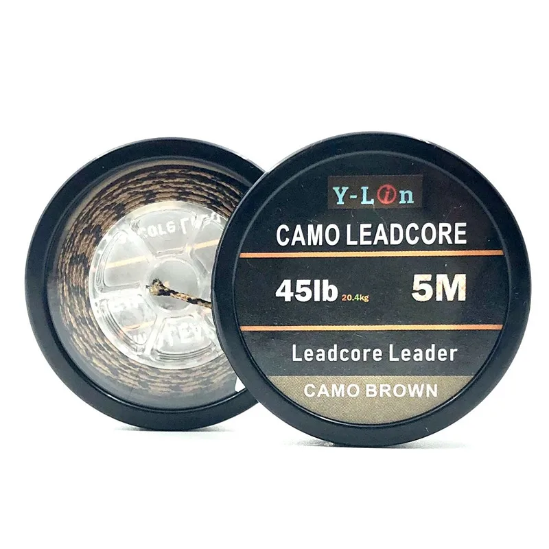 5m Braided Lead Core Carp Leader Line Camo Brown Mainline Leadcore for Carp Rig Chod Helicopter Rig Carp Coarse Fishing Line