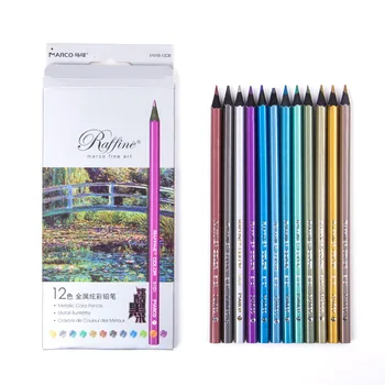 

12 pcs/pack Fine Art Metallic Colored Wooden Pencils Set Artist Painting Drawing Sketch School Gifts Art Office Supply