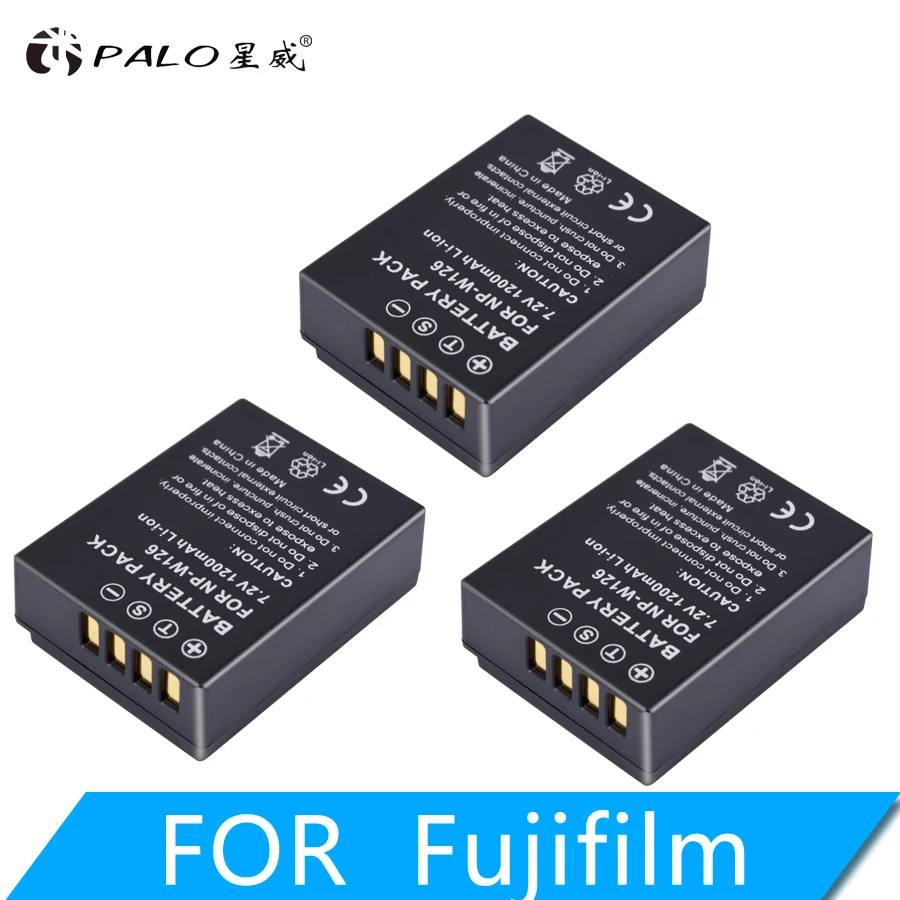 4 шт. 1200 мАч NP-W126 NP W126 NPW126 батареи+ ЖК двойное зарядное устройство для Fujifilm Fuji X-Pro1 XPro1 X-T1 XT1, HS30EXR HS33EXR X PRO1 - Цвет: 3PCS battery