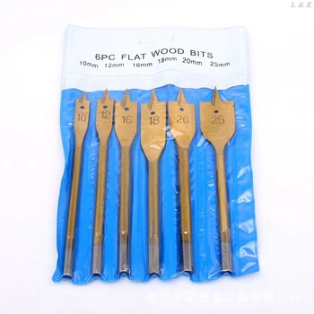 

Flat Spade Drill Bits Set Titanium Coating Wood Boring Bit Woodworking Tool U50A