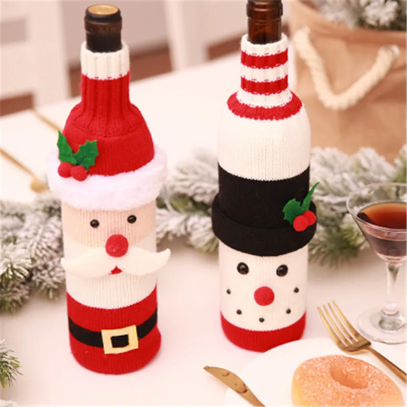 

Christmas Decorations Wine Bottle Set Creative Wine Set Hotel Restaurant Holiday Decorations
