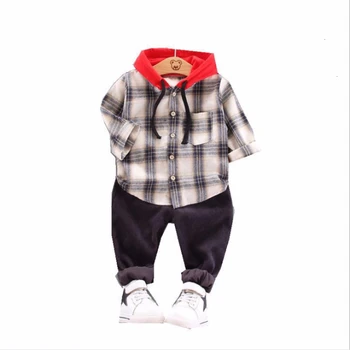 

New Autumn Baby Boys Girls Clothes Suits Toddler Infant Clothing Sets Plaid Coats Pants 2Pcs/Sets Kids Children Casua Tracksuits
