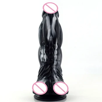 YOCY Huge Silicone Knot Dildo Animal Realistic Wolf Fake Penis For Vaginal G-Spot Stimualtion Anal Butt Plug Adult Erotic Toy 4