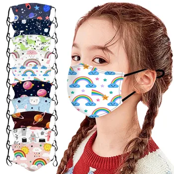

10PCS Children Cartoon Printed Reusable Protective Masks Washable Mascarillas Outdoor Breathable Face Mask Designed For Children