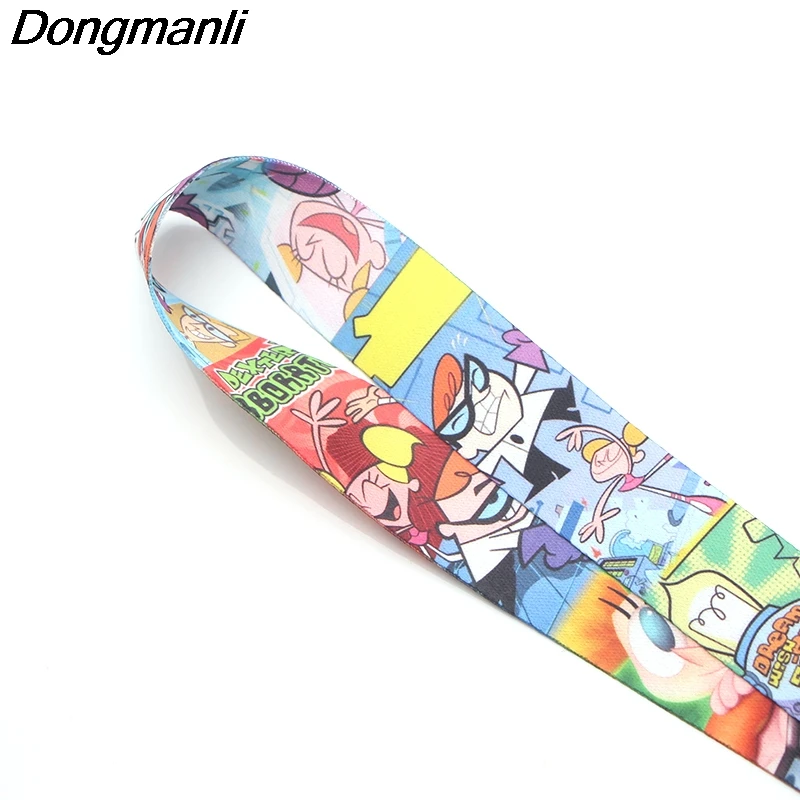 PC165 20 шт./лот Dexter's Lab брелок Lanyards Id бейдж держатель ID карты Пропуск Тренажерный зал мобильный телефон USB бейдж держатель