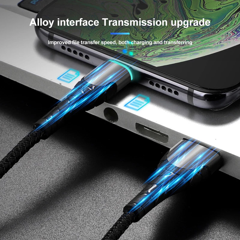 USB C кабель светодиодный Micro USB кабель для быстрой зарядки для Samusng Xiaomi type C зарядный адаптер Шнур для передачи данных для мобильного телефона Microusb