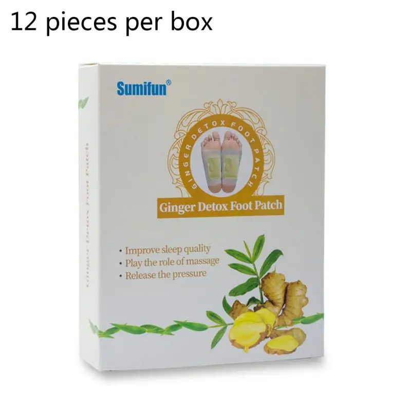 

12Pcs Foot Care Ginger Essential Oil Detox Feet Patch Improve Sleep Antistress