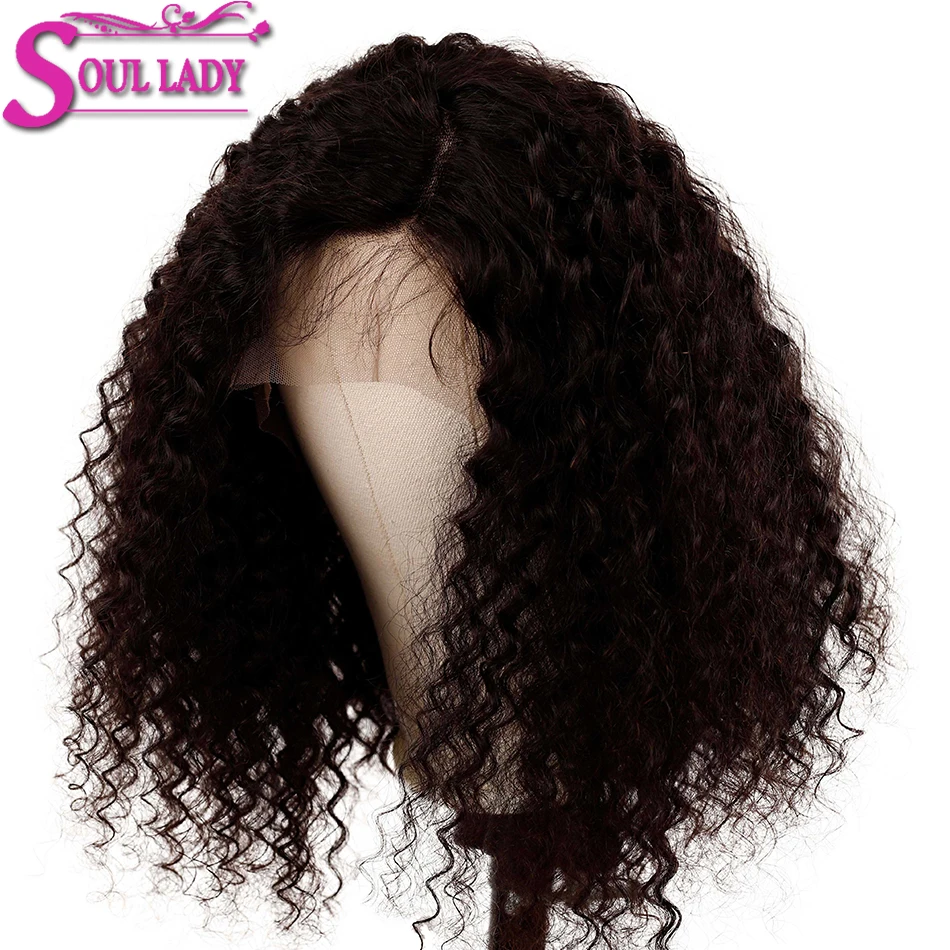 

Soul Lady Kinky Curly Short Bob Wig For Women 13*4Bob Lace Front Curly Human Hair Wigs Remy Brazilian Hair wigs Natural Hairline