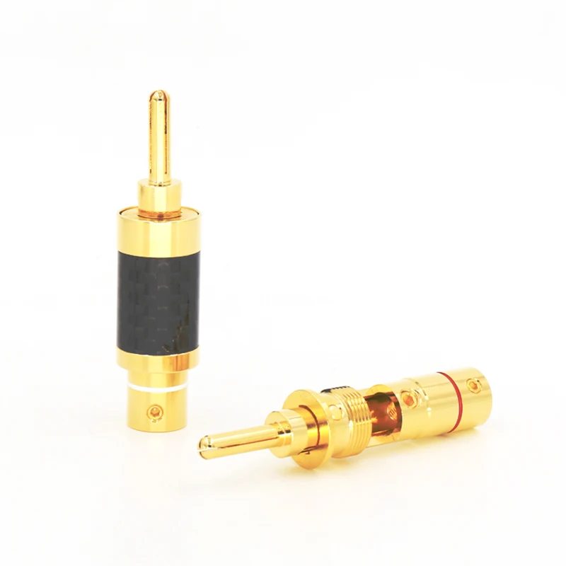 

VB602GHifi Gold Plated Carbon Fiber Speaker Cable Wire Banana Plug Connector