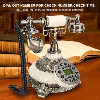 

European Fashion Vintage Telephone Swivel Plate Rotary Dial Antique Telephones Landline Phone Office Home Hotel FSK/DTMF caller