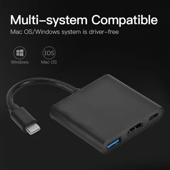 

3.1 Type-C HUB Laptop 3 in 1 USB Notebook PC USB 3.0 HDMI USB-C Female Adapter for Laptop Notebook PC