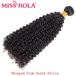 Miss Rola Hair Brazilian Kinky Curly Hair Weave Bundles Natural Color 1/2 Bundles Curly Hair Extensions 100% Human Hair Remy