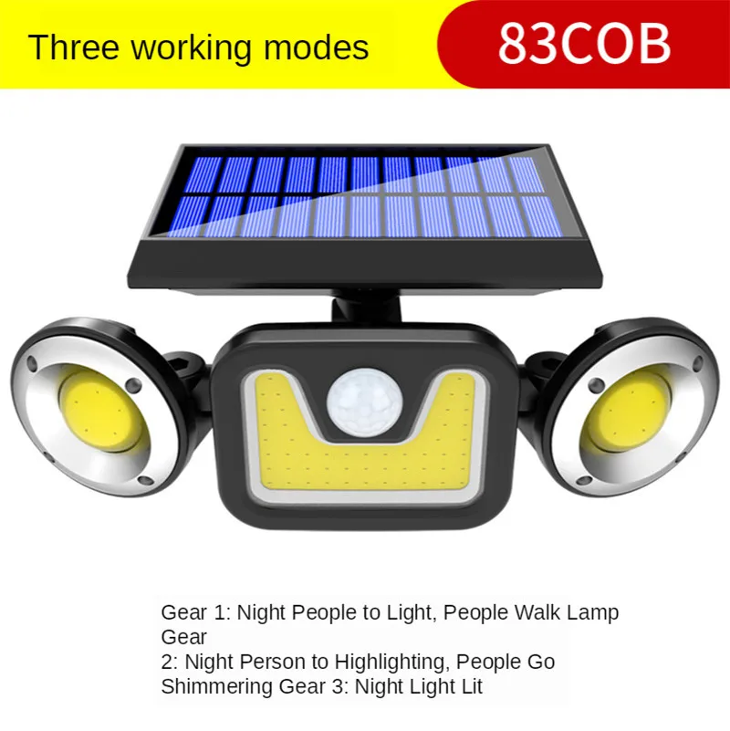 

Led Light with Outdoor Motion Sensor Outside Wall Light Waterproof Solar Led Light Lamp 3 Heads Cob Garden Wall Lamp Garden Lamp