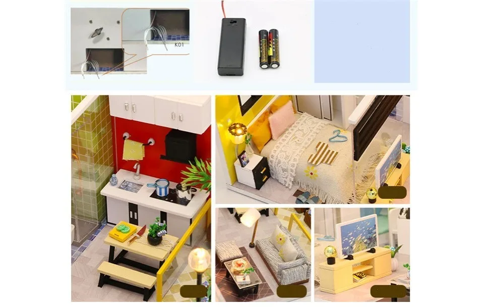Кукольный дом деревянная мебель кухня diy Дети Домашние Игрушки Миниатюрный Кукольный домик ванная комната комплект casinha de brinquedo
