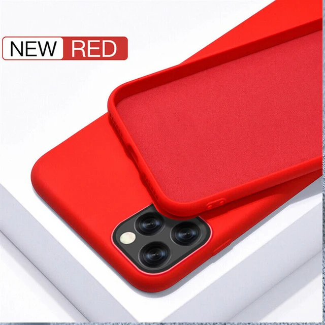 Case For iPhone 11 12 13 Pro Max SE 2 2020 6 S 7 8 Plus X XS MAX XR 12 13 Mini Cute Candy Color Couples Soft Silicone Cover Red