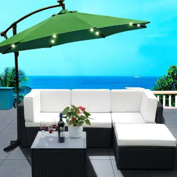 

Outdoor Sunscreen Umbrella with Crank Handle and Stand