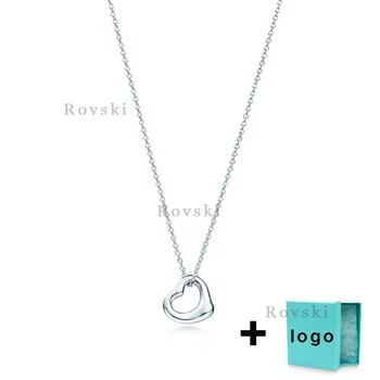 

XL TFX TTFF Rllen Original Classic Silver Heart Necklace Is Suitable for Women To Attend Party Jewelry Wholesale Free Delivery