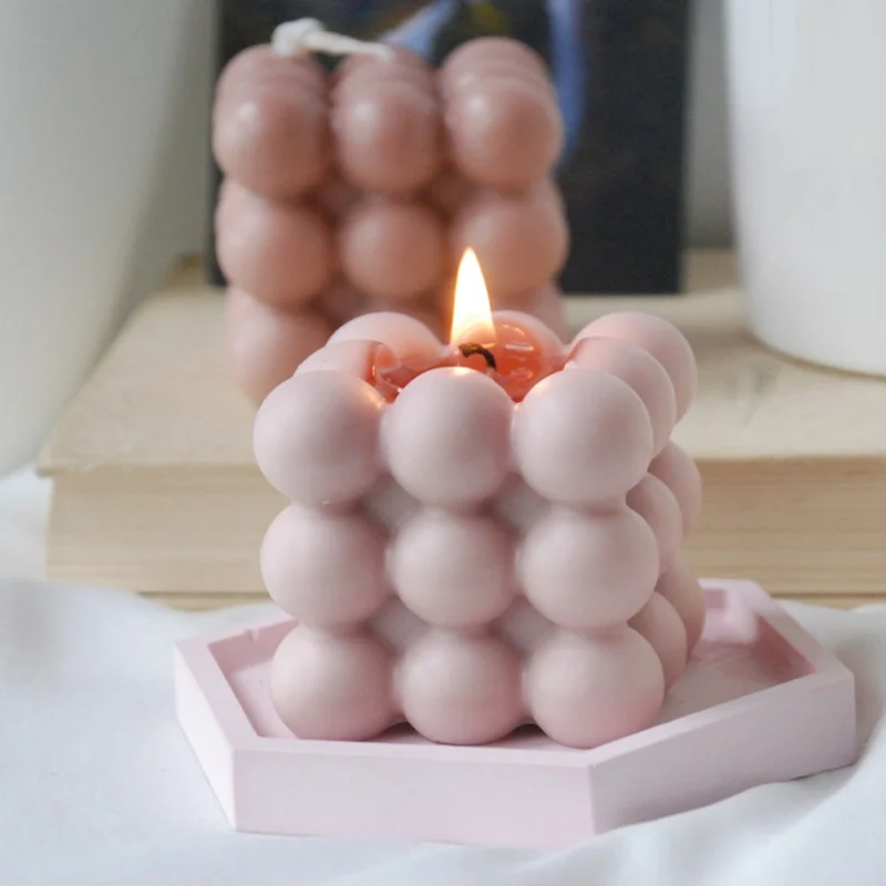 Soy wax Gift Handmade Bubble Cube Candle Candles & Holders Pillar
