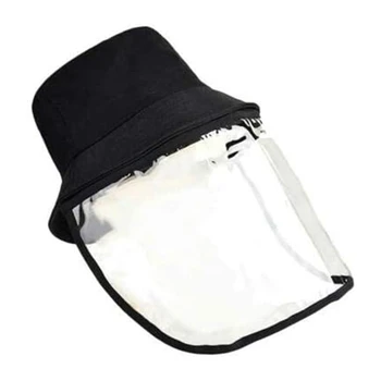 

UV Protection Bucket Hat With Transparent Face Shield full face Protective Masks Anti-Droplet Dust Proof Outdoor Breathable Hat