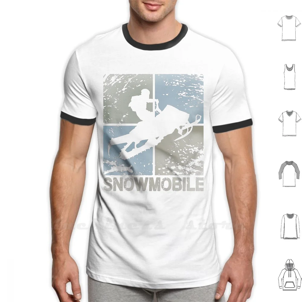 Motoslitta Art Deco T Shirt Design Personalizzato Stampa Motoslitta Slitta Racing Extreme Shred Off Road Racing Slitta Teste Snowmobiler