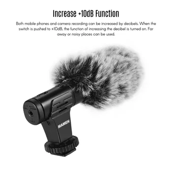 

MAMEN MIC-07Pro MIC Metal Super-cardioid Directional Video mini Microphone with Real-time Monitoring Function for Smartphone