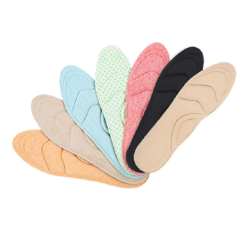 

4D Flock Memory Foam Orthotic Insole Arch Support Orthopedic Insoles Massage Non-Slip Pad Ladies Breathable Sweat Shockproof Pad