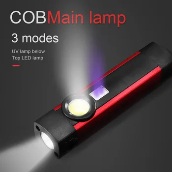 

COB LED Mini Pen Light UV Magnet USB Rechargeable Work hunting lamp hand light Torch Flashlight Lamp #CL3