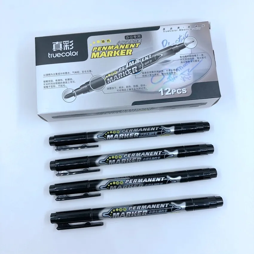 [TrueColor] (36 Pieces/Lot) Black Permanent Fabric Marker Pen For