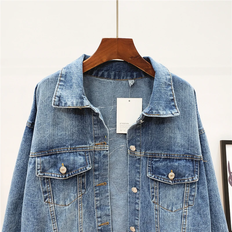 embroidered beaded bohemian retro loose denim jacket