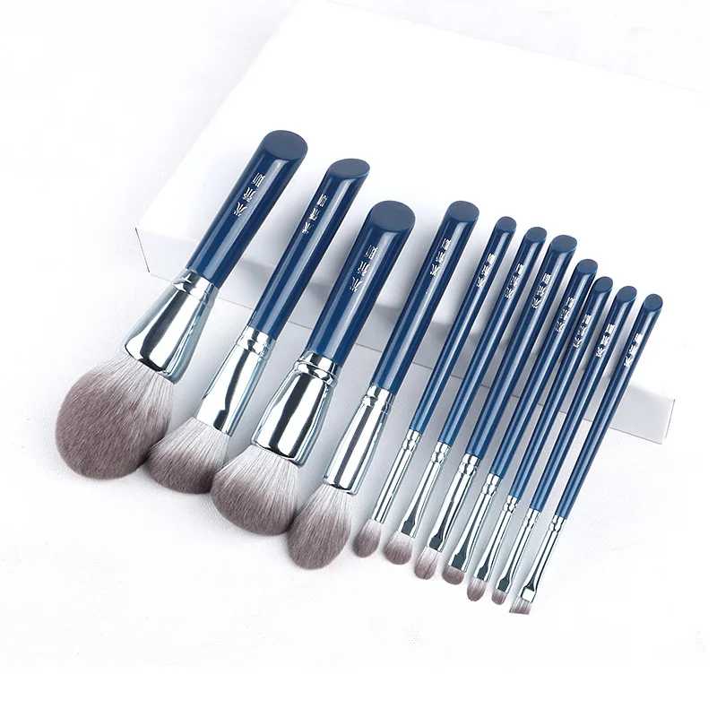 MyDestiny makeup brush-The Sky Blue 11pcs super soft fiber makeup brushes set-high quality face&eye cosmetic pens-synthetic hair 1