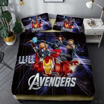 

Iron Man Quilt Set Avengers 3pcs Custom Bedding Set Captain America Lei Shen Pillow Case luxury comforter sets king size