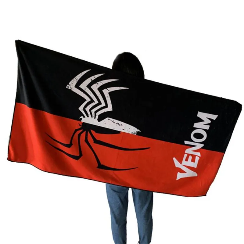 Горячий фильм Marvel Человек-паук Venom Железный человек Халк банное полотенце косплей реквизит Печать Капитан Америка пляжное полотенце - Цвет: Spider-Man