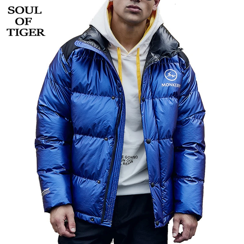 

SOUL OF TIGER 2019 Korean Fashion Winter Vintage Warm Cotton Padded Coats Mens Loose Zipper Parkas Male Casual Jackets Plus Size