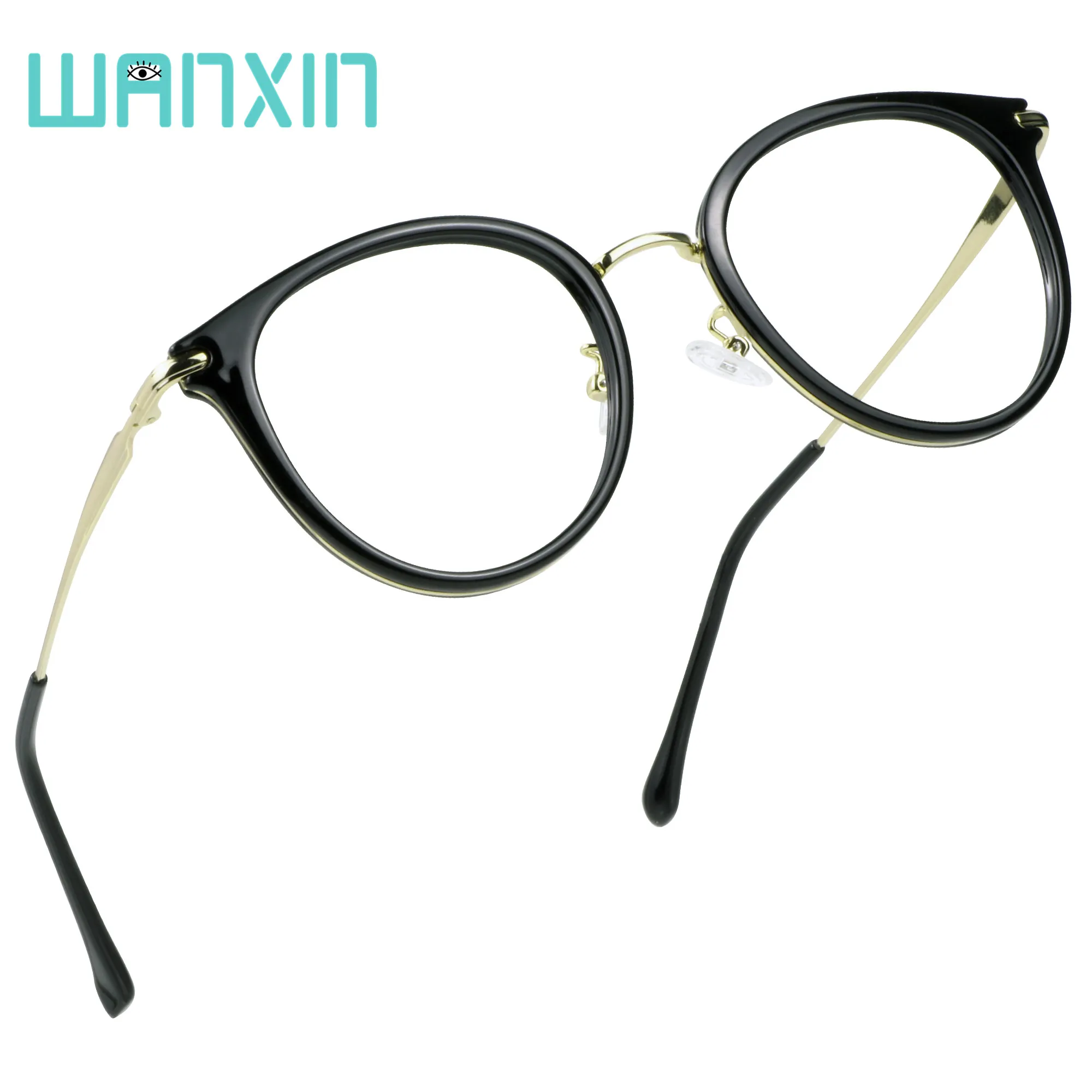 black WANXIN Composion Модные Уютные синий светильник, блокирующие очки, овальные компьютерные очки для чтения - Цвет оправы: black