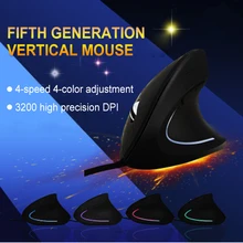 CHYI эргономичная Вертикальная компьютерная мышь Usb кабель оптическая Проводная Беспроводная оптическая мышь 3200 dpi светодиодный свет геймер мыши для ноутбука Настольный