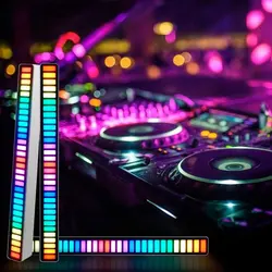 Tira de luces LED de tubo de colores RGB, Control de sonido, luz de ritmo de recolección, luz de ambiente musical, USB, lámpara de noche de ahorro de energía, decoración
