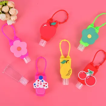 

1Pc 30ml Portable Mini Cartoon Sanitizer Gel Holder Safe Hand Gel Dispenser with Keychain Mini Disinfection holder for Kids