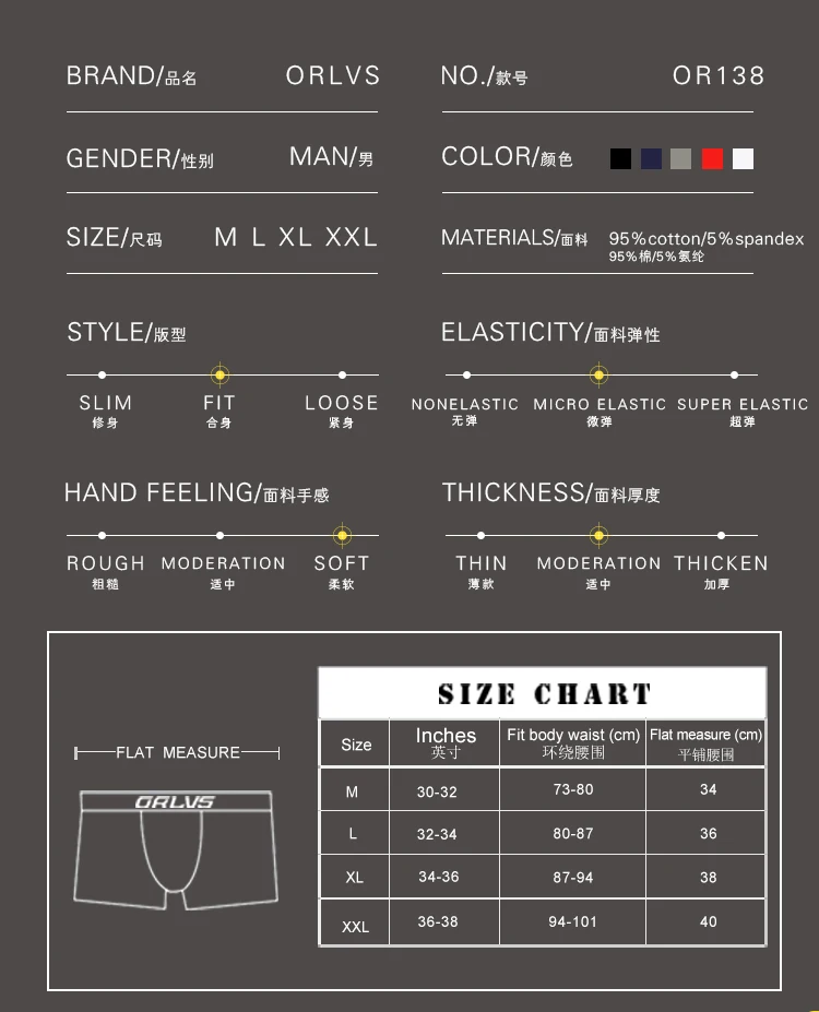 ORLVS сексуальный для Гея Мужское нижнее белье боксеры из хлопка воздухопроницаемая комфортная обувь трусы быстросохнущая сетка Для мужчин, одежда для сна, базовые боксеры OR138
