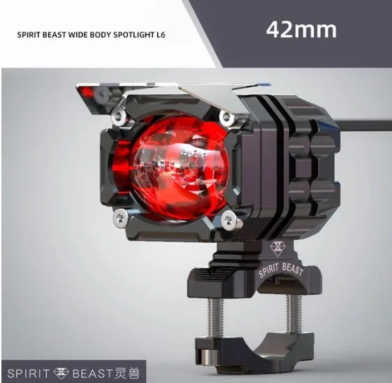Spirit beast motorcycle lighting accessories headlight headlamps LED Super bright motocross auxiliary Strobe lights Free shippin - Цвет: 42 mm Bracket