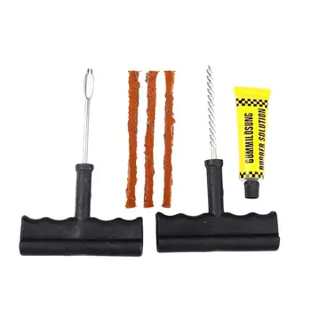 

6Pcs/Set Tire Repair Tools Strong Glue Thread Drill Cross Drill Adhesive Tape For Motor Cycle Rapid Tyre Replacement